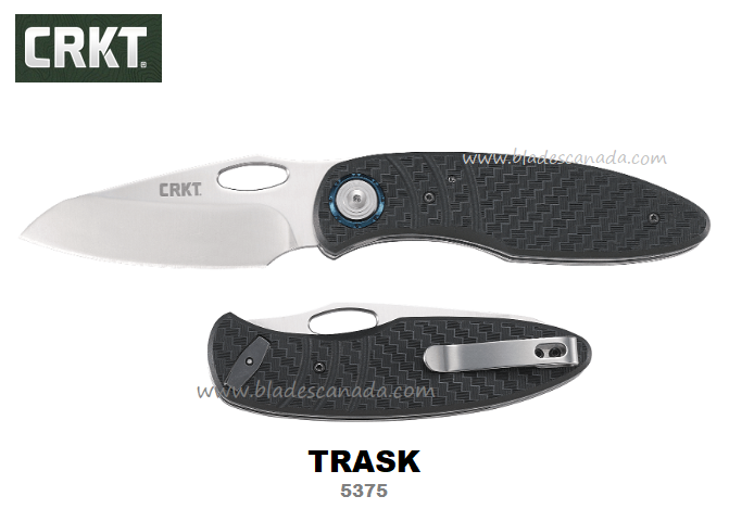 CRKT Trask Folding Knife, D2 Steel, GRN Black, 5375
